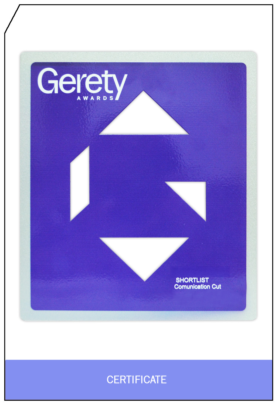 Gerety Award Certificate